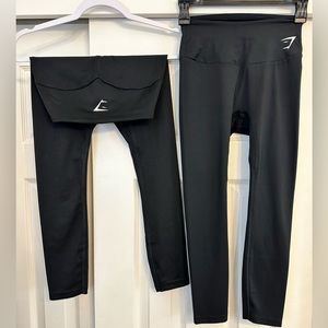 Gymshark womens black training leggings, size small, new, 2 pairs